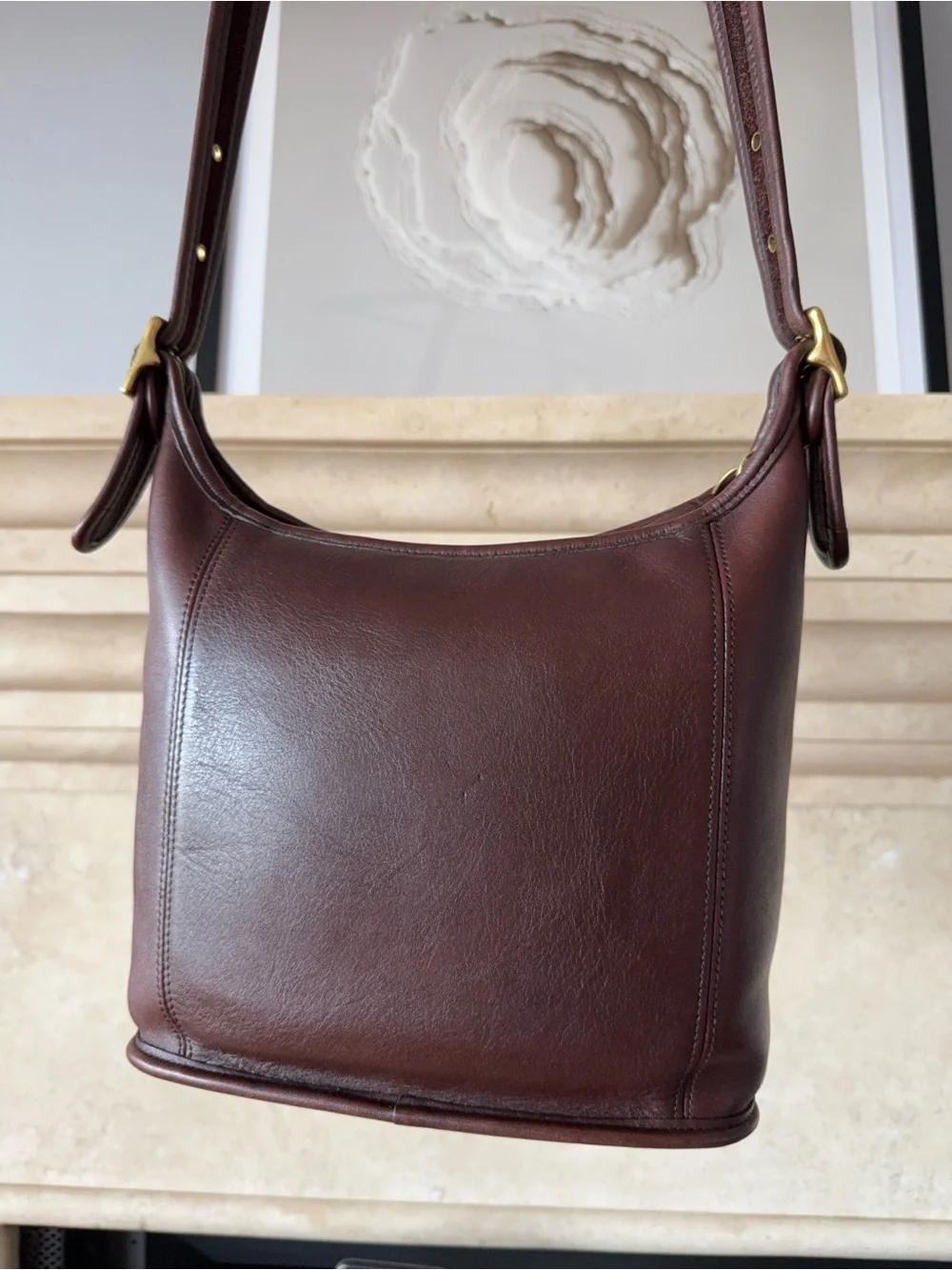 Vintage Coach 9816 Legacy Slim Duffle Mahogany Brown USA Made